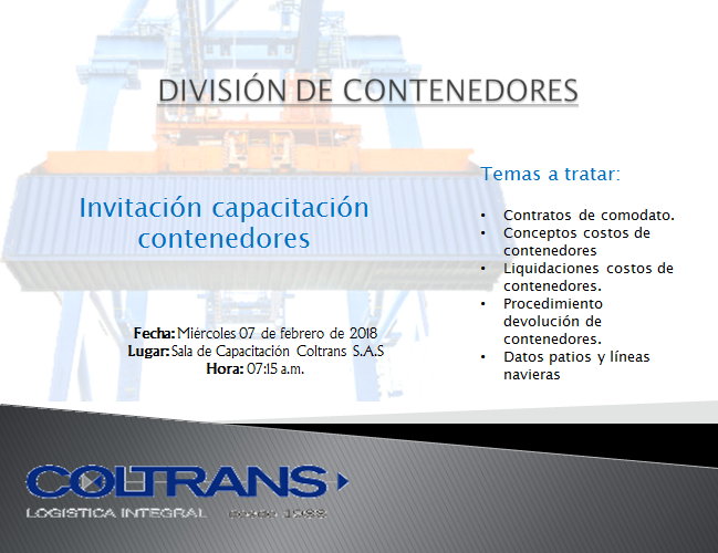 CAPACITACIÓN DIVISIÓN CONTENEDORES 2018